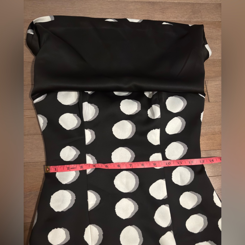 Keepsake the label polka dot strapless mini dress small black white grey - Picture 8 of 10